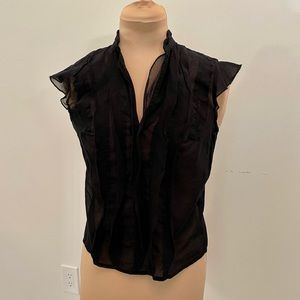 Banana Republic sheer black blouse